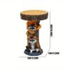 1pc, 7.87inch Resin Bird Bath Bowl For Garden, Animals & Tree Shape Wild Bird Feeder Birdbath Bowl, Home Decor, Garden Decor - A