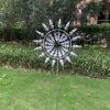 30cm/11.81in Courtyard Garden Lawn Outdoor Decoration, Unique Wind Collector Magic Kinetic Energy Metal Windmill Spinner Solar Wind Catcher - CX106