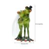 NORTHEUINS Resin Leggy Couple Frog Figurine Modern Creative Wedding Animal Statue for Interior Home Desktop Decor Accessories - B