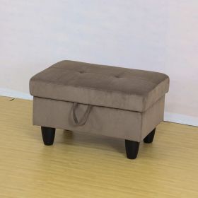 Brown Corduroy Living Room Sofa Ottoman - Brown
