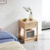 Modern Natural 15.75" Rattan End table with drawer
