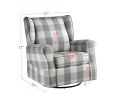 ACME Patli Swivel Chair w/Glider , Gray Fabric LV00922 - as Pic