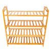 Bamboo Shoe Rack 4-Tier Entryway Shoe Shelf Storage Organizer for Home & Office Easy to Assemble Wood Color - Wood Color