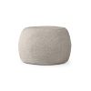 Jaxx Ellis Ottoman Shearling Faux-Lamb Plush Pouf for Modern Interior Design, Small, Smoke - Smoke - Faux-Sheep
