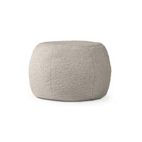 Jaxx Ellis Ottoman Shearling Faux-Lamb Plush Pouf for Modern Interior Design, Small, Smoke - Smoke - Faux-Sheep