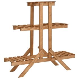 Plant Stand 32.7"x9.8"x32.7" Firwood - Brown