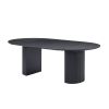Expandable Dining Table,Solid Top Extending Table Modern Kitchen Table, Leisure Desk for Kitchen Dining Living Room Apartment.BLACK - as Pic