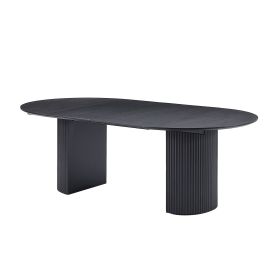 Expandable Dining Table,Solid Top Extending Table Modern Kitchen Table, Leisure Desk for Kitchen Dining Living Room Apartment.BLACK - as Pic