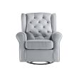 ACME Zeger Swivel Chair w/Glider , Gray Fabric LV00924 - as Pic