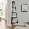 Modern Industrial Metal and Wood Corner Bookshelf – Rustic Oak - as Pic