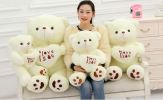 Big Size I Love You Teddy Bear Large Stuffed Plush Doll Holding LOVE Heart Plush Teddy Bear Cartoon Soft Stuffed Doll Kids Toy - 50cm - white