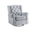 ACME Zeger Swivel Chair w/Glider , Gray Fabric LV00924 - as Pic