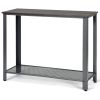 Wood Console Sofa Table with Adjustable Feet and Storage Shelf - Silver