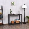 Wood Console Sofa Table with Adjustable Feet and Storage Shelf - Silver