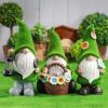Gnome Night Solar Light Flower Decor Dimming Built-in Photoreceptor System Automatic Garden Decoration Fairy Desk Solar Light - D