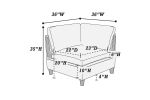 Living Room Furniture Corner Wedge Steel Color Dorris Fabric 1pc Cushion Wedge Sofa Wooden Legs - as Pic