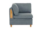 Living Room Furniture Corner Wedge Steel Color Dorris Fabric 1pc Cushion Wedge Sofa Wooden Legs - as Pic