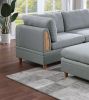 Living Room Furniture Corner Wedge Light Grey Dorris Fabric 1pc Cushion Wedge Sofa Wooden Legs - as Pic