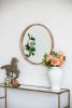 28" Round Wood Mirror, Wall Mounted Mirror Home Decor for Bathroom Living Room - as Pic