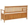Storage Bench with Cushion 58.2" Solid Acacia Wood - Brown