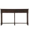 Console Table Sofa Table Easy Assembly with Two Storage Drawers and Bottom Shelf for Living Room, Entryway - Espresso
