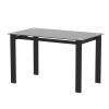 7-piece dining table set; dining table and chair - Black