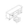Manhattan Comfort Richmond 60" TV Stand with 2 Drawers and 4 Shelves in Grey - Default Title