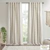 Cotton Printed Curtain Panel with Chenille Stripe and Lining - as Pic