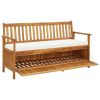 Storage Bench with Cushion 58.2" Solid Acacia Wood - Brown