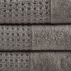 Cotton Waffle Jacquard Antimicrobial Bath Towel 6 Piece Set - as Pic