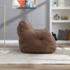 Soft Tufted Foam Bean Bag Chair With Teddy Fabric Coffee Brown - as Pic