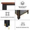 Wood Console Sofa Table with Adjustable Feet and Storage Shelf - Black