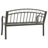 Patio Bench with a Table 49.2" Steel Gray - Grey