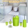 Bathroom Accessories Set 6 Pcs Bathroom Set Ensemble Complete Soap Dispenser Toothbrush Holder - Green
