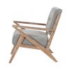 Modern Tufted Back Accent Chair 1pc Gray Upholstery Antique Finish Solid Rubberwood Unique Design Furniture - as Pic