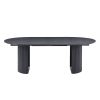 Expandable Dining Table,Solid Top Extending Table Modern Kitchen Table, Leisure Desk for Kitchen Dining Living Room Apartment.BLACK - as Pic