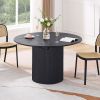 Expandable Dining Table,Solid Top Extending Table Modern Kitchen Table, Leisure Desk for Kitchen Dining Living Room Apartment.BLACK - as Pic