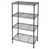 4-Tier Industrial Welded Wire Shelving - Black