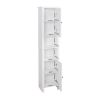 Bathroom Floor Storage Cabinet with 2 Doors Living Room Wooden Cabinet with 6 Shelves 15.75 x 11.81 x 66.93 inch - White