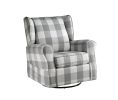 ACME Patli Swivel Chair w/Glider , Gray Fabric LV00922 - as Pic