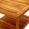 Coffee Table 23.6"x23.6"x17.7" Solid Acacia Wood - Brown