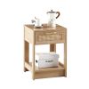 Modern Natural 15.75" Rattan End table with drawer