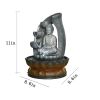 11inches Buddha Fountain Fengshui Indoor Tabletop Decorative Waterfall Kit with Submersible Pump for Office and Home Decor - 11inches