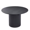 Expandable Dining Table,Solid Top Extending Table Modern Kitchen Table, Leisure Desk for Kitchen Dining Living Room Apartment.BLACK - as Pic
