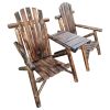 solid wood antique porch loveseat with tray-table - as Pic