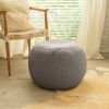 Jaxx Ellis Ottoman Shearling Faux-Lamb Plush Pouf for Modern Interior Design, Small, Smoke - Smoke - Faux-Sheep