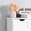 White Bathroom Storage Cabinet, Floor Cabinet with Adjustable Shelf and Drawers - White