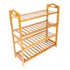 Bamboo Shoe Rack 4-Tier Entryway Shoe Shelf Storage Organizer for Home & Office Easy to Assemble Wood Color - Wood Color