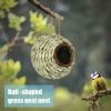 Charming Decorative Hummingbird House Hand-woven Hung Straw Nest Natural Grass Hung Bird for Garden Patio Lawn Office Indoor - 1pcs
