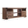 Manhattan Comfort Richmond 60" TV Stand with 2 Drawers and 4 Shelves in Brown - Default Title